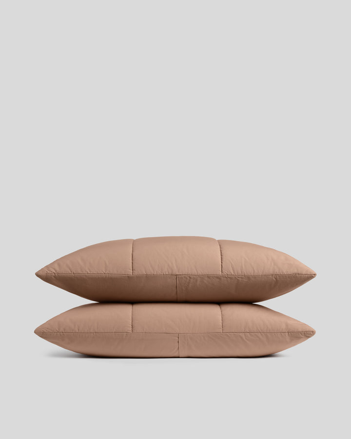 Brushed Cotton Quilted Sham Set (Adobe)